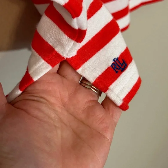 Ralph Lauren (size PL)Red White and Blue stripes Cotton Boatneck Knit Top - Picture 7 of 10